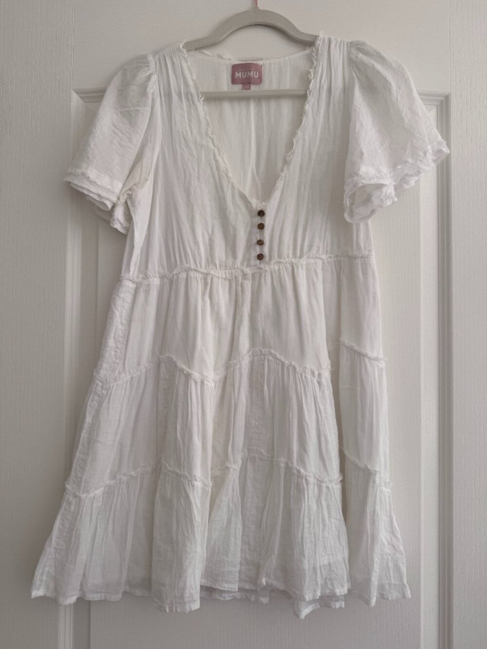 Show Me Your Mumu Alyssa Mini Dress White Voile XS